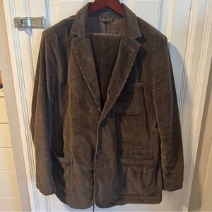 Lands' End Brown Wide Wale Corduroy Suit